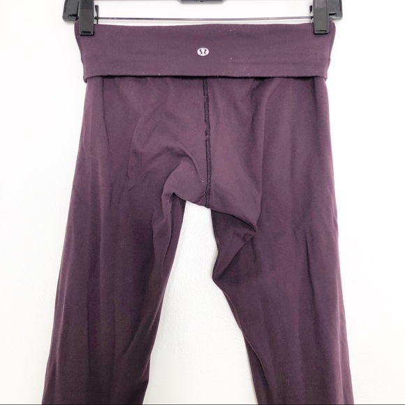 Lululemon High Waist Roll Down Wunder Under Leggings Dark Purple - Picture 3 of 16